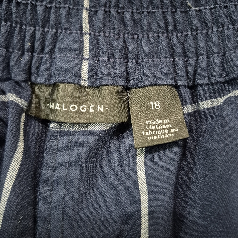 Halogen Blue and White Wide Leg‎ Pants Sz 18 - Picture 4 of 8